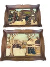 Vintage Syroco Wall Pictures Travelers Thanksgiving Visit Set Of 2 14 X 10. Fixed Price $29.95.