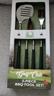 New Golf Club 3-PIECE Barbecue Bbq Tool Set Spatula Tong Fork Grips Dad Gift. Fixed Price $28.00.