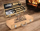 Personalized Bbq Tools 5 Piece Grill Set With Custom Wooden Handles Outdoor. Fixed Price $69.99.