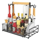 Toncoke Large Grill Caddy With Paper Towel Holder & Side Hooks, Black. Fixed Price $68.99.
