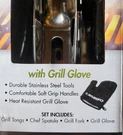 Cuisinart 3-PIECE Red & Stainless Grilling Tool Set With Glove New!. Fixed Price $13.99.
