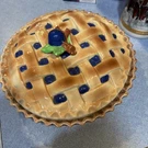 Ceramic Pie Dish With Blueberry And Floral Design, Beige Green. Fixed Price $22.99.