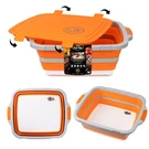 Gold Collapsible Bbq Prep Tub Xl With Locking Lid & Drain Hole Meat Marinat. Fixed Price $88.78.
