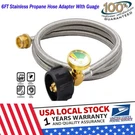Foinwer 6FT Stainless Propane Hose Adapter W/gauge 1LB To 20LB For QCC/TYPE1TANK. Fixed Price $22.99.