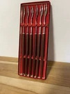 Vtg Bar & B-b-q Products Stainless Steel Forks/skewers W/wood Handles 6 Pieces. Fixed Price $19.99.