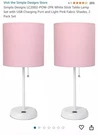 Simple Designs White Stick Lamp With Usb Charging Port 2 Pack Set. Fixed Price $39.99.