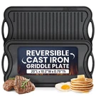 Griddle Pan For Stove Top 20" Reversible Cast Iron Double Burner ... Fas. Fixed Price $53.99.