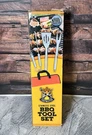 Chefmaster 4PC Stainless Steel Bbq Tool Set Tongs Fork Spatula W/ Case. Fixed Price $15.25.