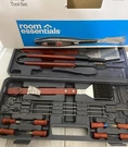 Grilling Tool Set 17 Piece Stainless Steel Wood Handles Room Essentials. Fixed Price $28.00.