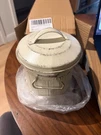 Doitool Fireplace Bucket With Lid Small Trash Can 7.5" X 5.5" - White. Fixed Price $31.49.