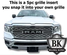 Fits 2022-2024 Dodge Ram 1500 Chrome Mesh 5PC Grille Insert Big Horn. Fixed Price $212.00.
