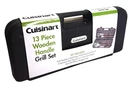 Cuisinart 13 Piece Wooden Handle Grill Utensil Set Tongs Accessories. Fixed Price $24.99.